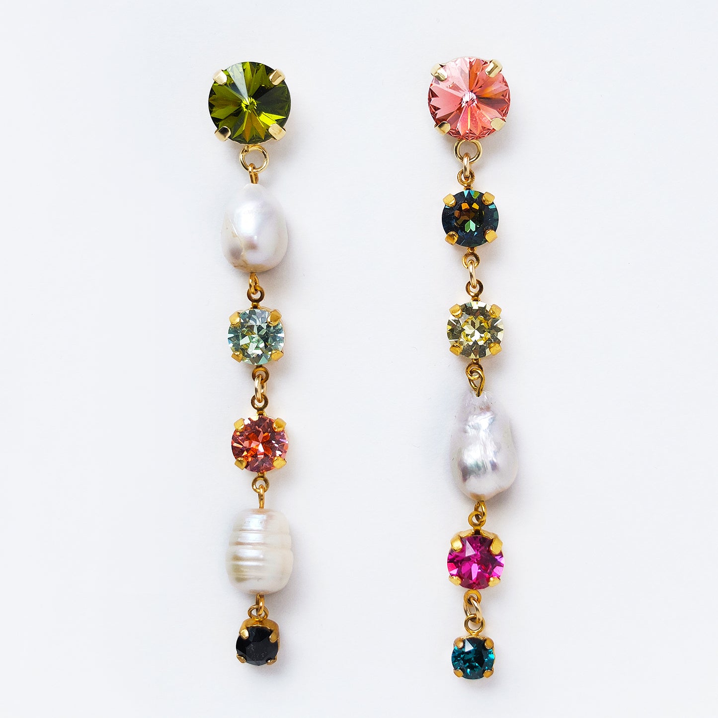 Crystal & Pearl Drop Earrings