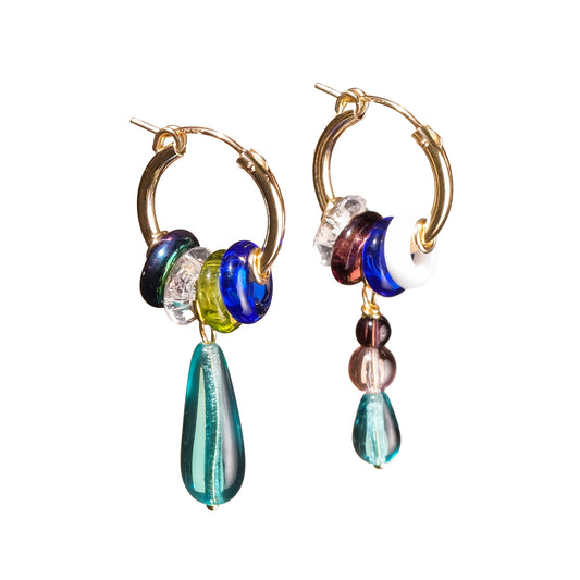 Glass Hoop Earrings