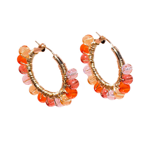 Large Glass Hoop Earrings